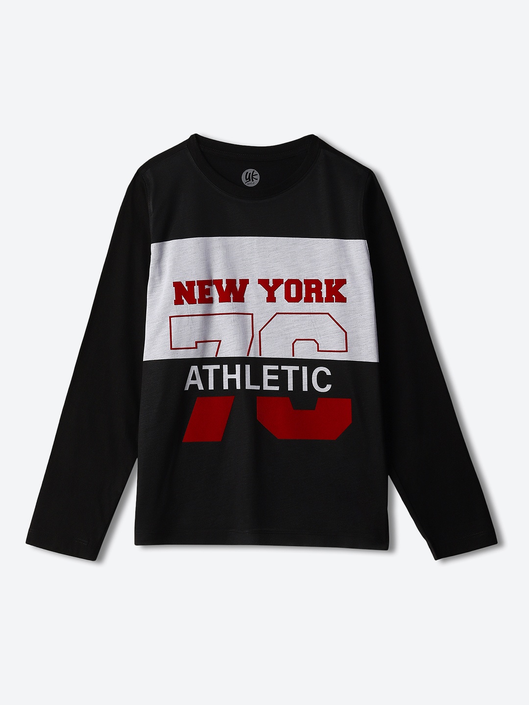 

YK Boys Typography Printed Round Neck T-shirt, Black