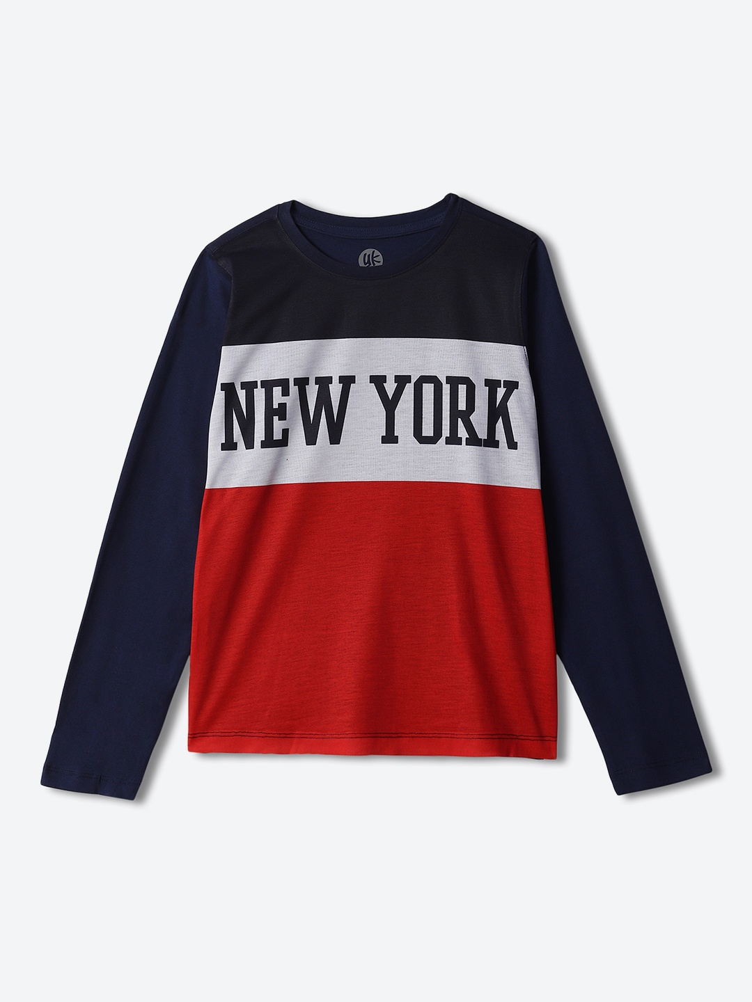 

YK Boys Typography Printed Round Neck Long Sleeves T-shirt, Navy blue