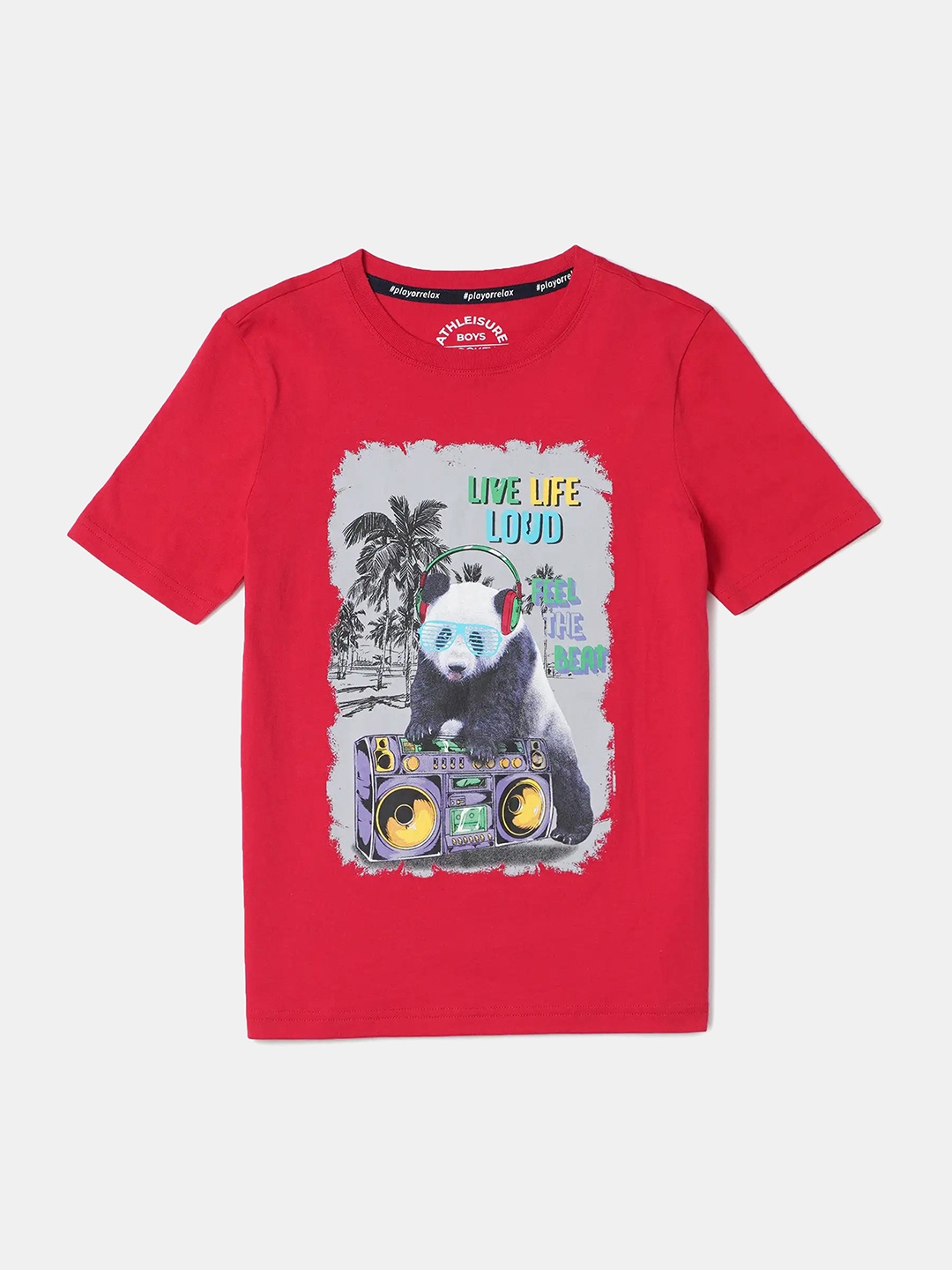 

Jockey Boys Super Combed Cotton Printed Tshirt-AB23, Red