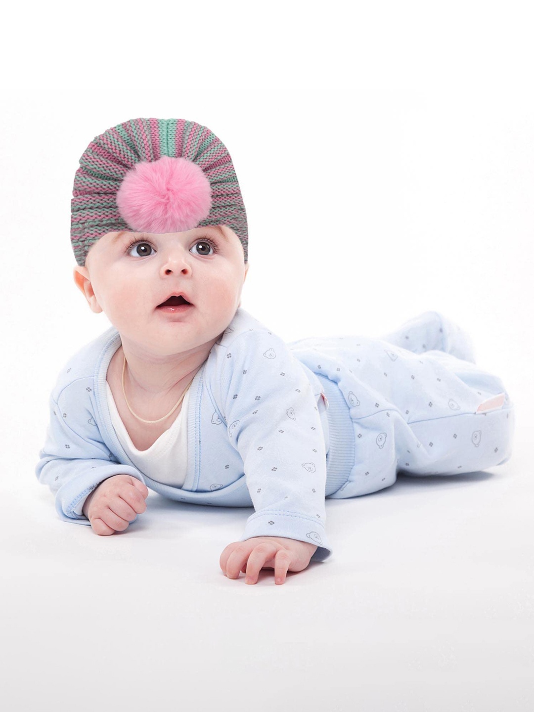 

SYGA Kids Self Design Woollen Beanie, Green