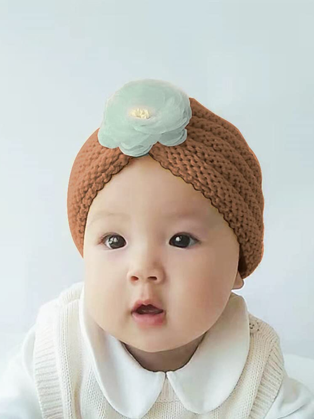 

SYGA Kids Self Design Woollen Beanie, Brown