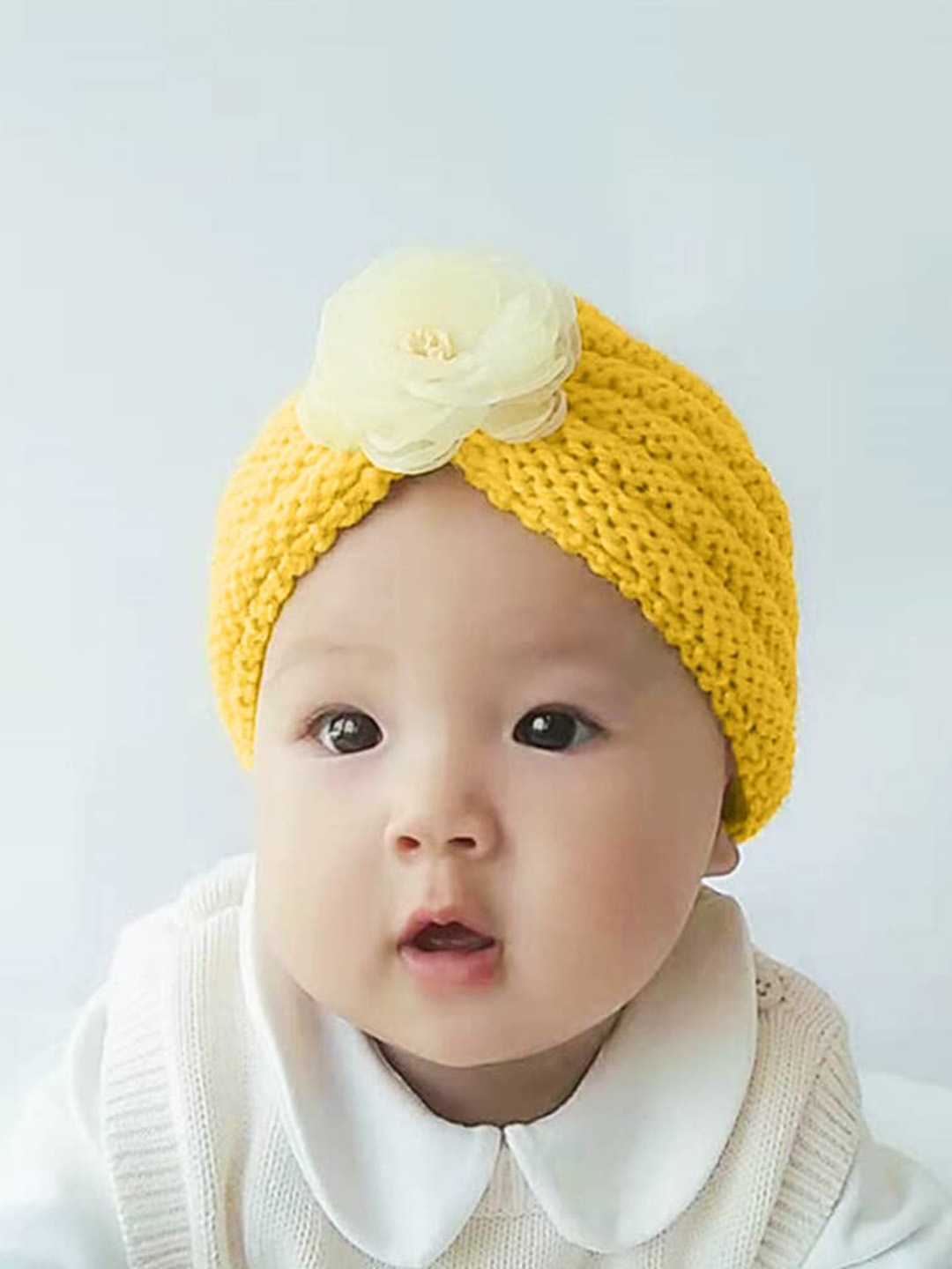 SYGA Kids Self Design Woollen Beanie, Yellow