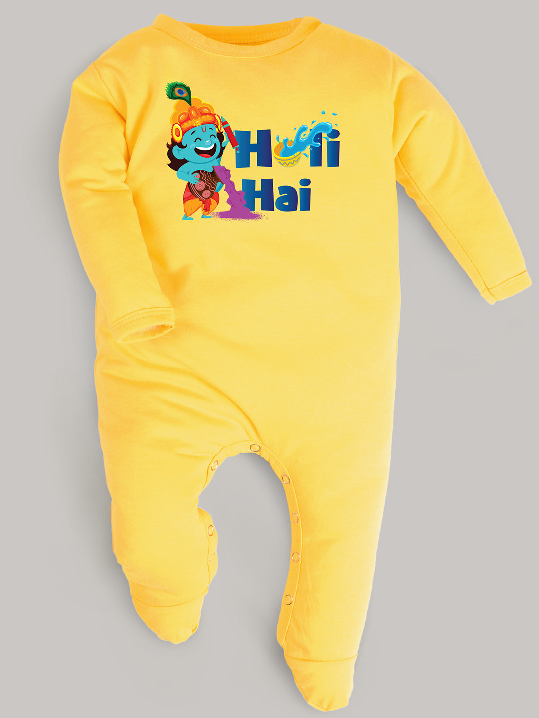 

FflirtyGo Infants Printed Cotton Sleepsuit, Yellow
