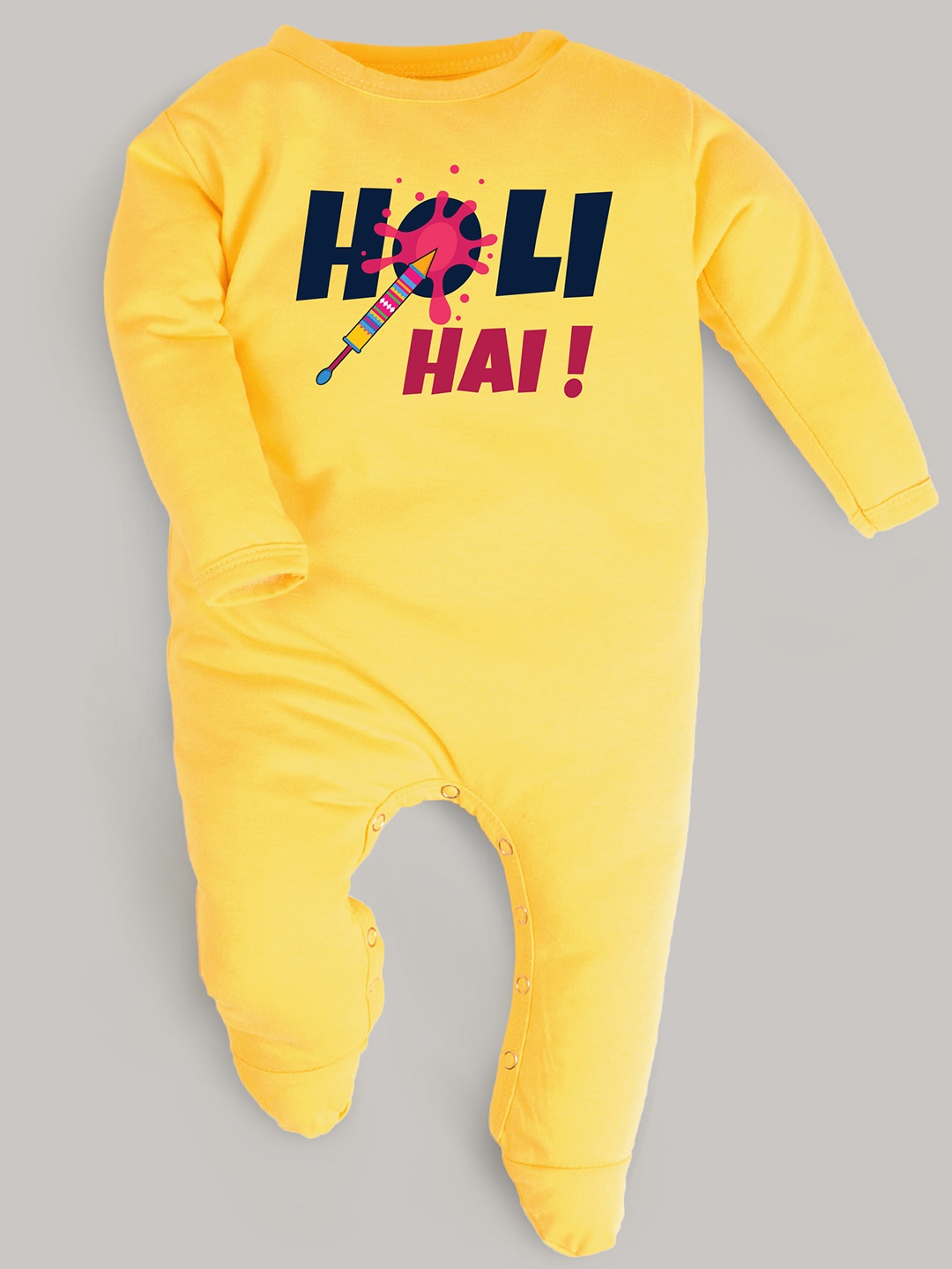 

FflirtyGo Infants Typography Printed Cotton Sleepsuit, Yellow