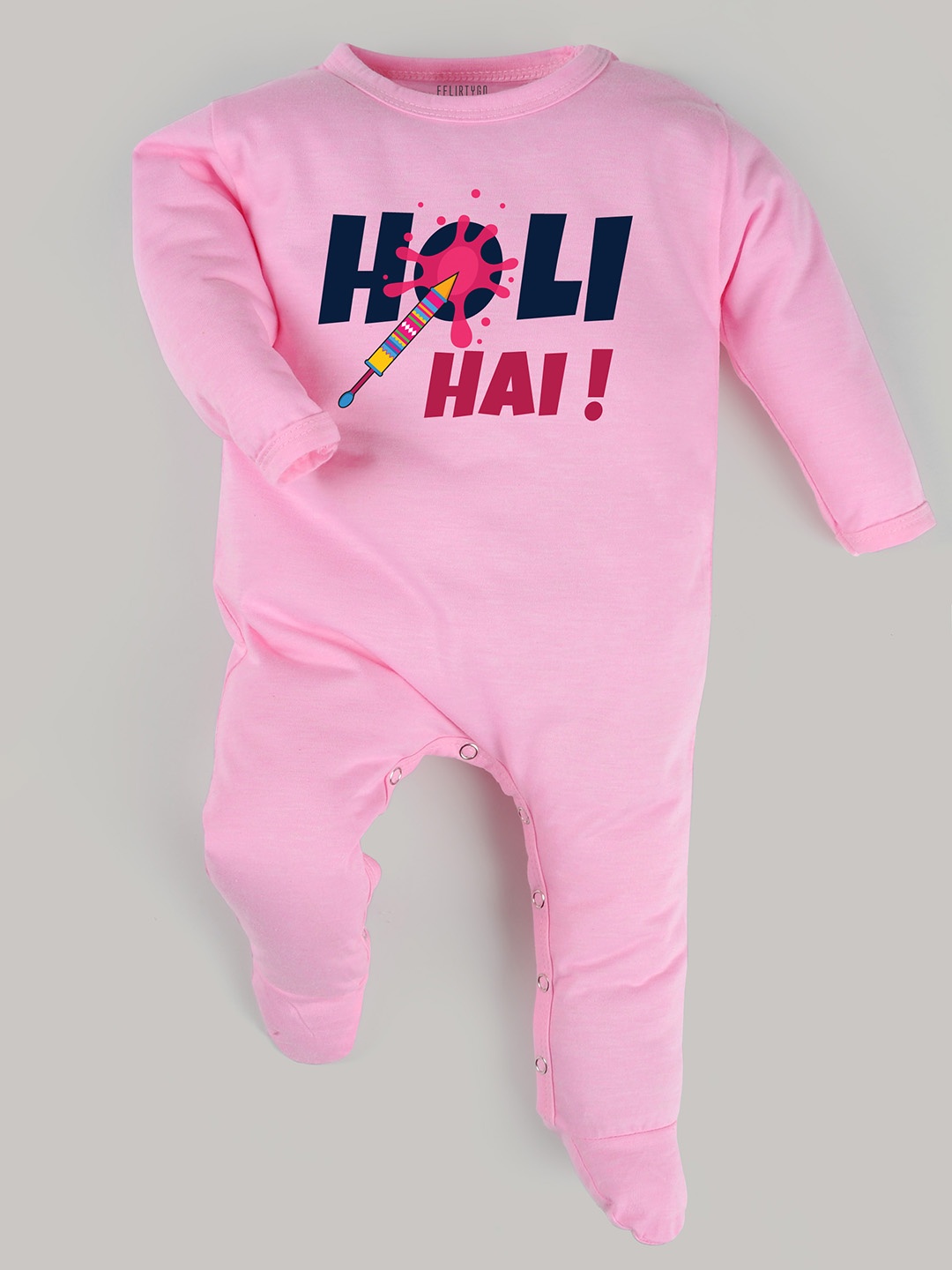 

FflirtyGo Infants Printed Cotton Sleepsuit, Pink