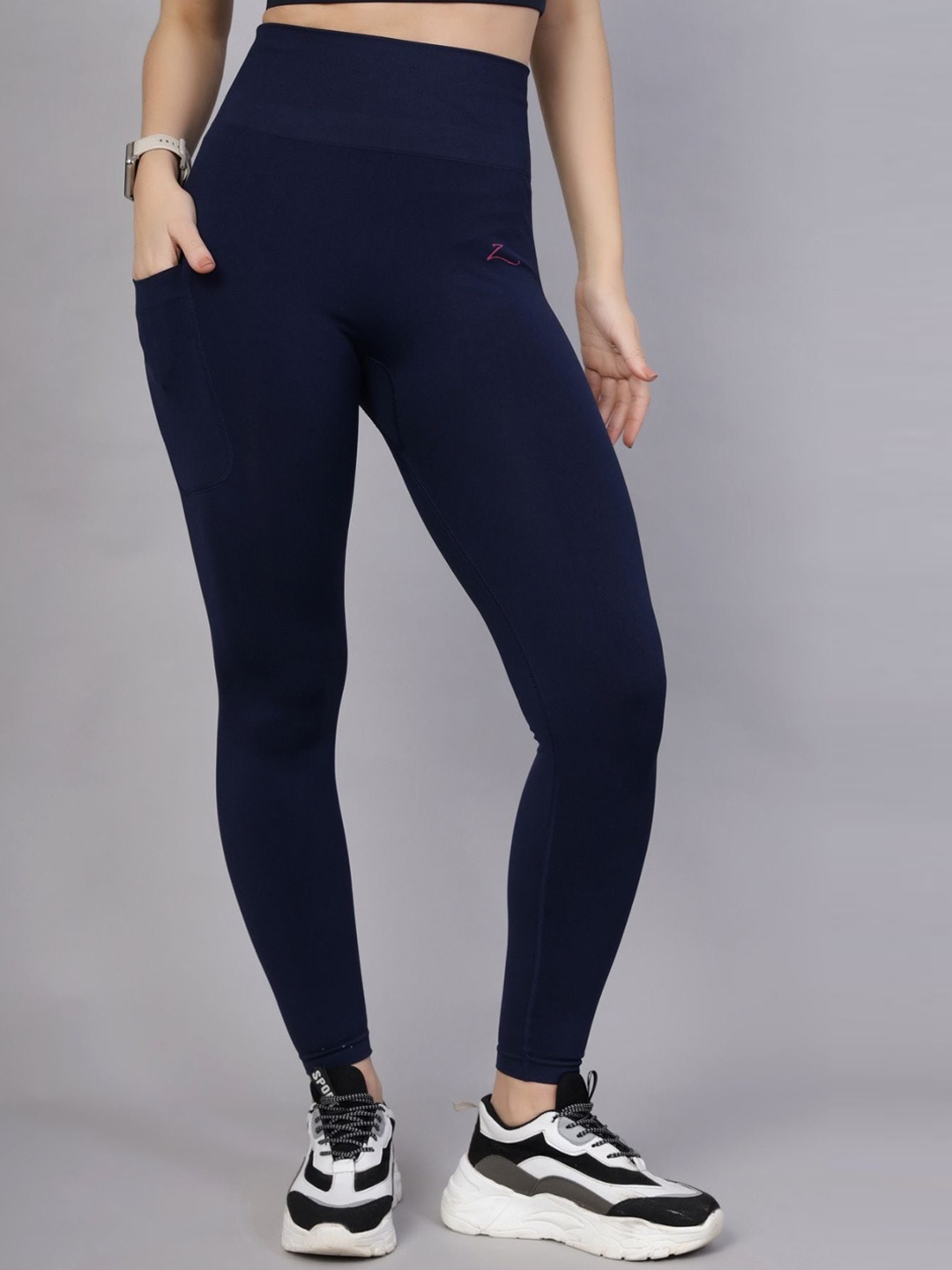 

House Of Zelena Women Anti-Bacterial Ankle Length Maternity Tights, Navy blue