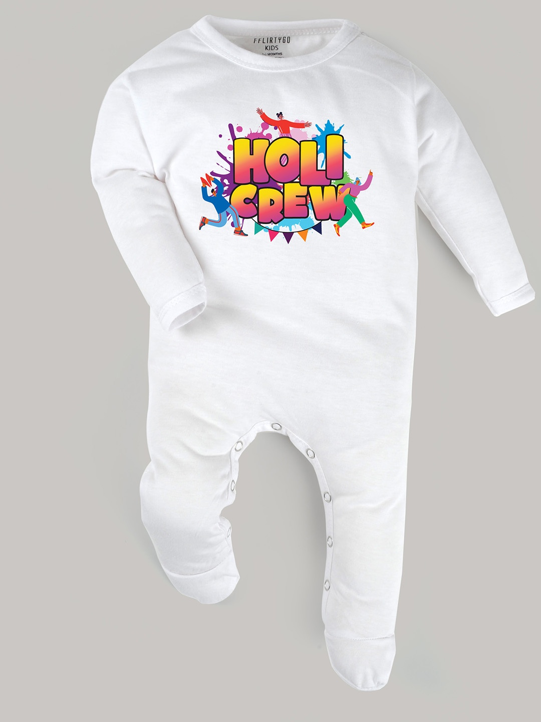 

FflirtyGo Infants Typography Printed Cotton Sleepsuit, White