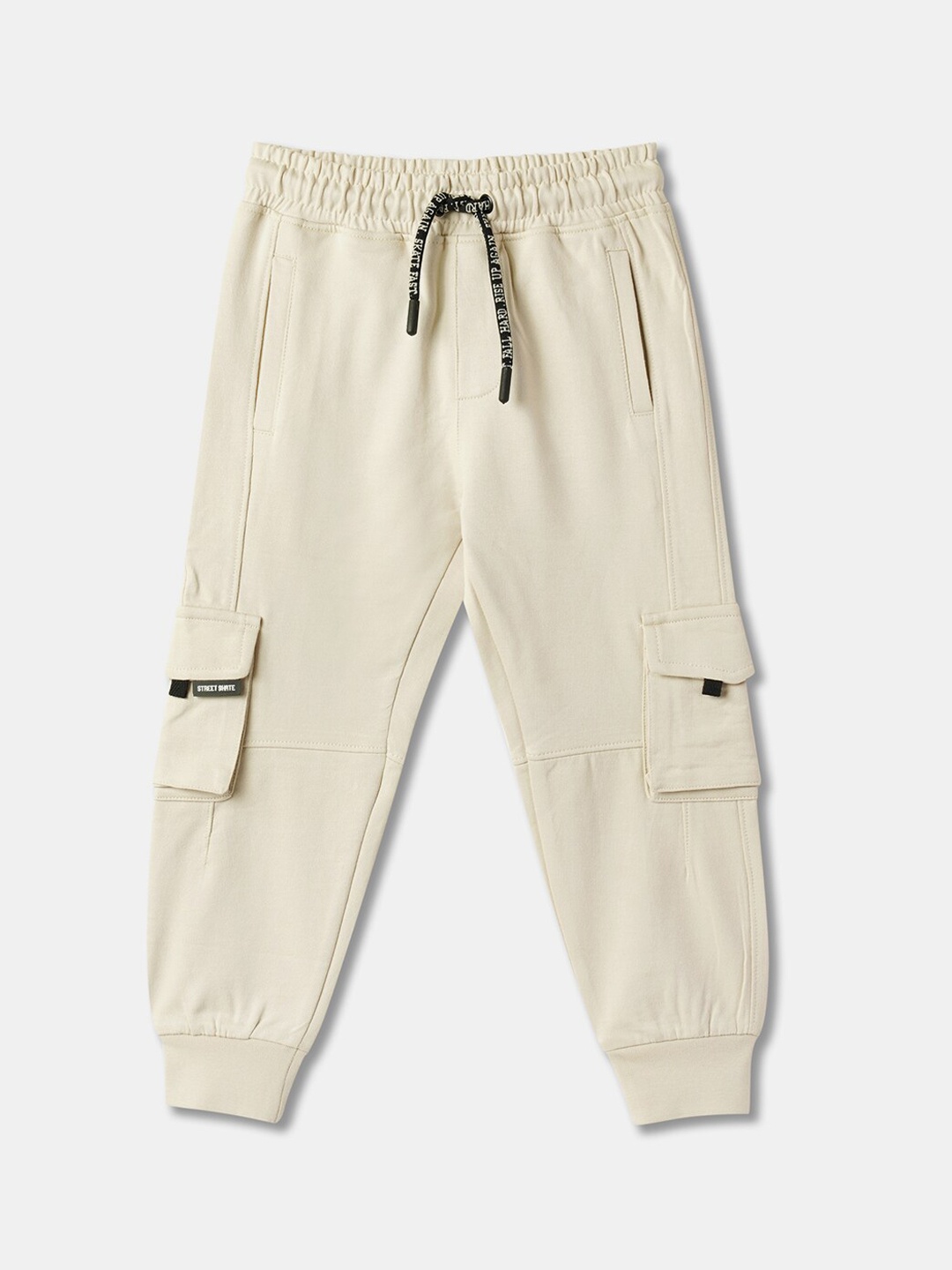 

R&B Boys Relaxed-Fit Mid-Rise Cotton Joggers, Beige
