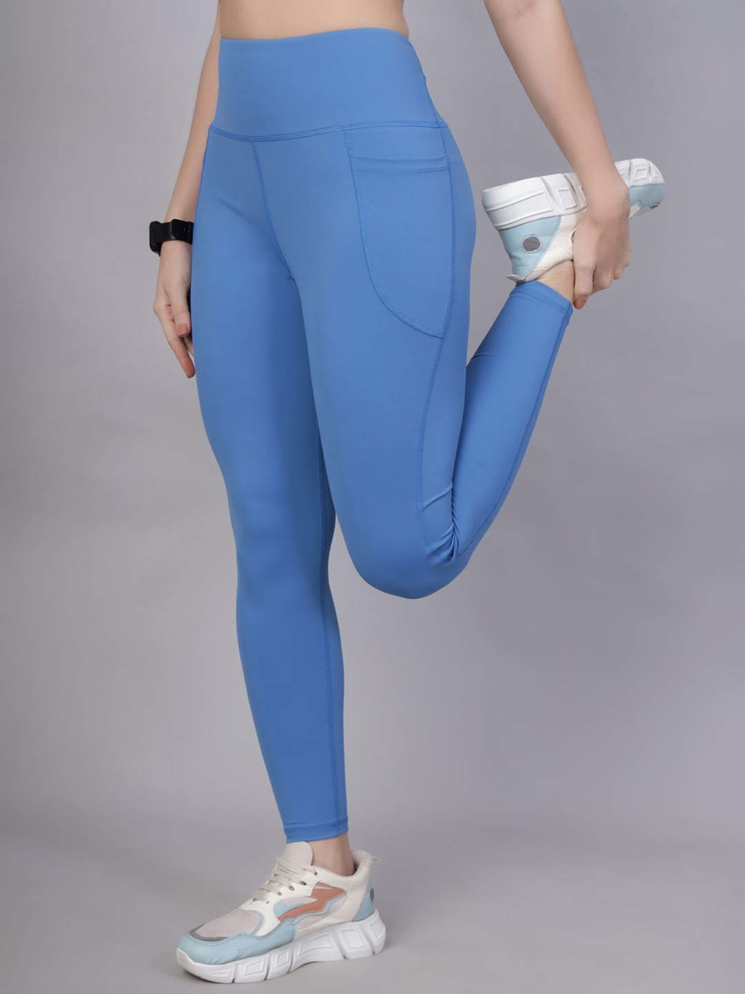 

House Of Zelena Women Nylon Ankle Length Postpartum Maternity Tights, Blue