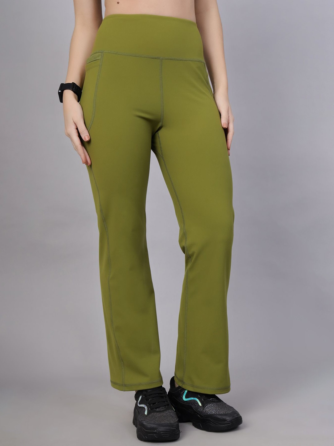 

House Of Zelena Women Nylon Ankle Length Postpartum Maternity Tights, Olive
