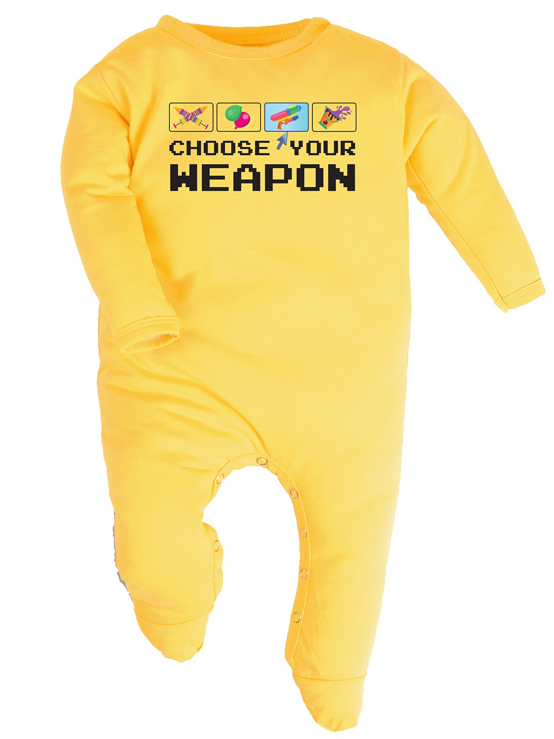 

FflirtyGo Infants Printed Cotton Sleepsuit, Yellow