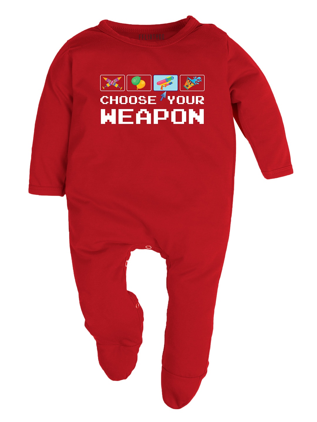 

FflirtyGo Infants Printed Cotton Sleepsuit, Red