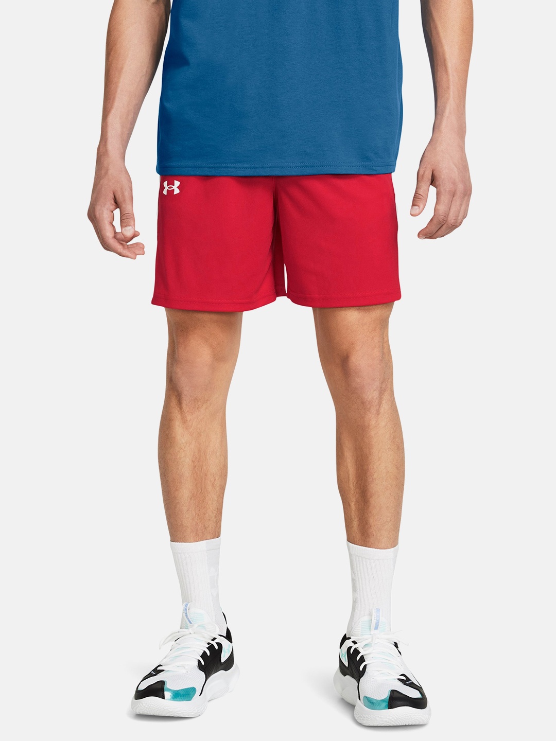 

UNDER ARMOUR Men Loose Fit Outdoor Baseline Shorts, Red