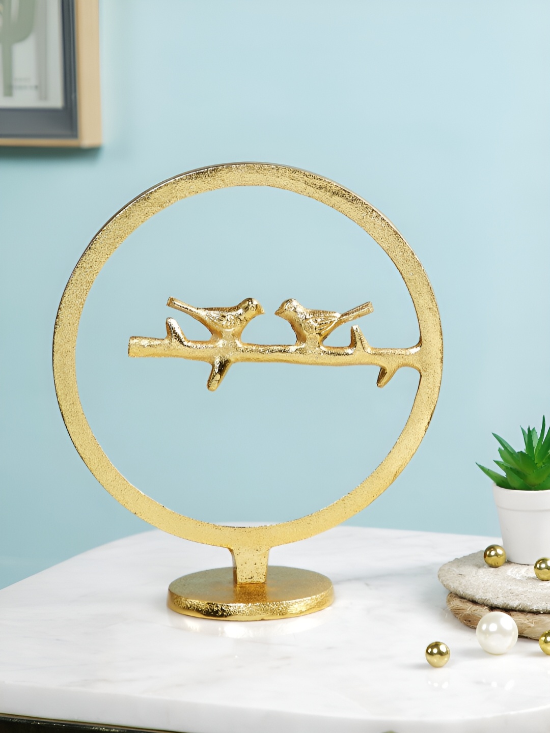 

CraftVatika Gold-Toned Metal Figurine Showpiece