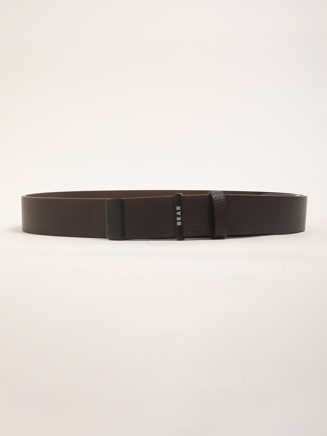 

THE BEAR HOUSE Men Textured Leather Casual Belt, Brown