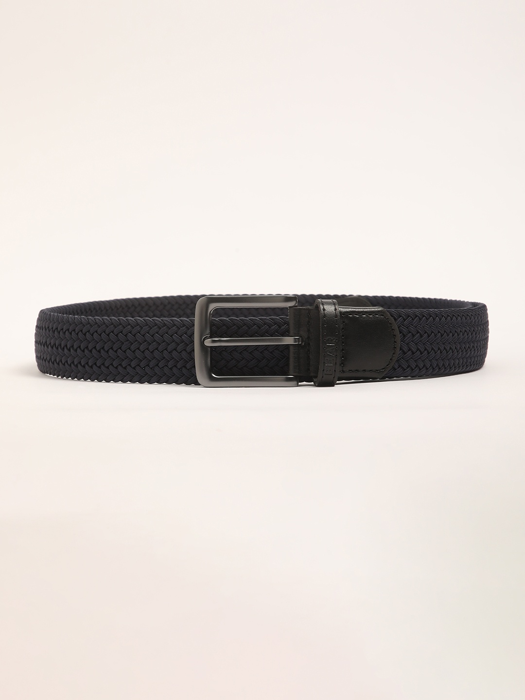 

THE BEAR HOUSE Men Stretchable Braided Belt, Navy blue
