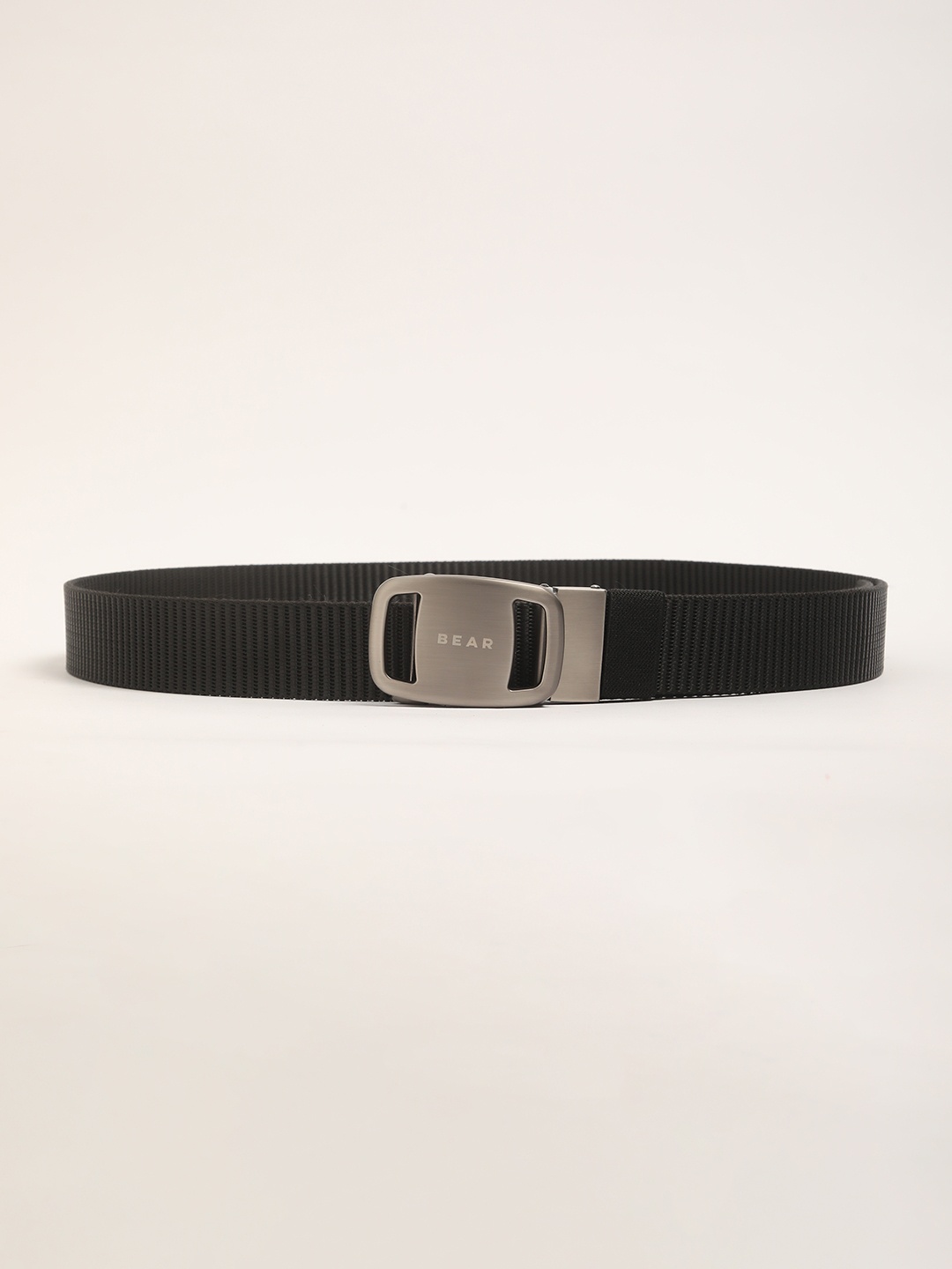 

THE BEAR HOUSE Men Striped Casual Belt, Black