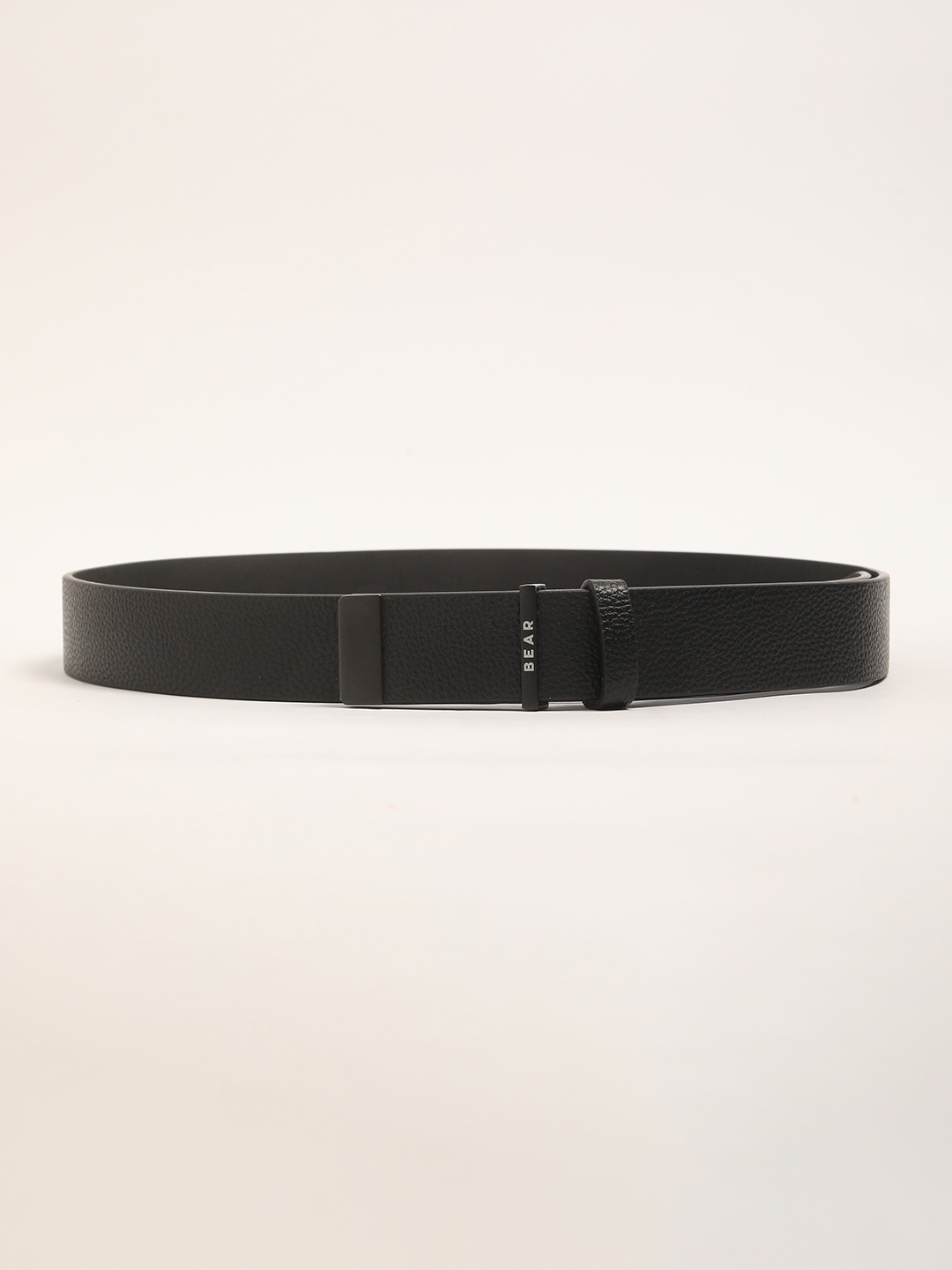 

THE BEAR HOUSE Men Textured Leather Formal Belt, Black