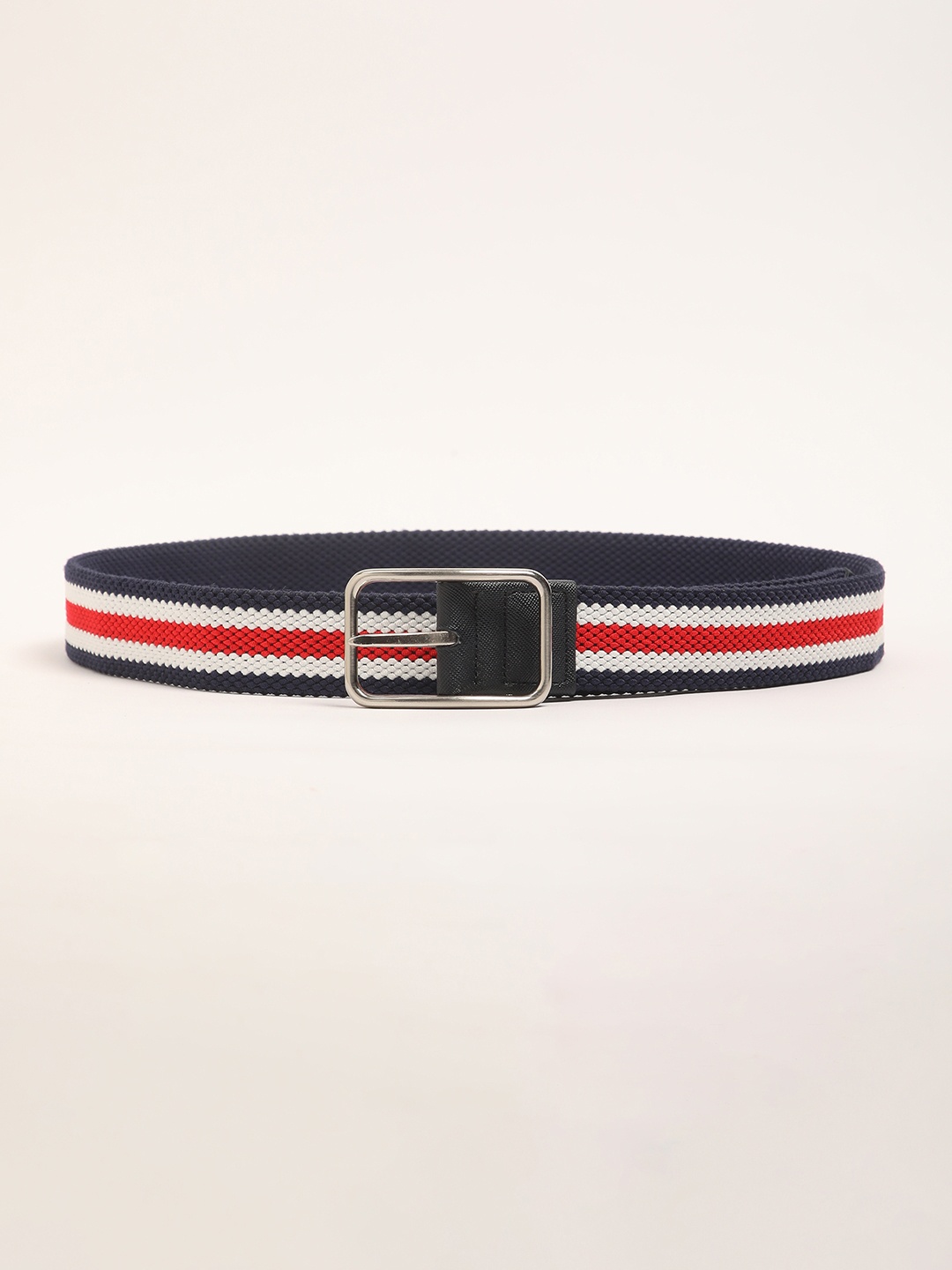 

THE BEAR HOUSE Men Striped Canvas Casual Belt, Red