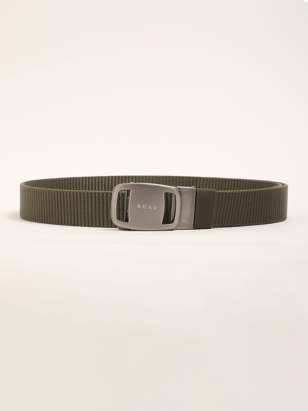 

THE BEAR HOUSE Men Striped Casual Belt, Green