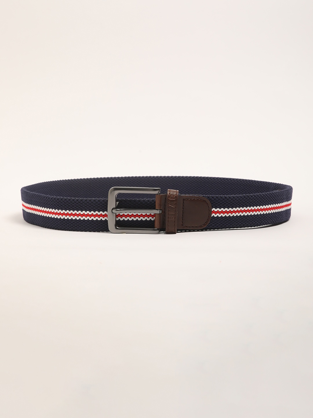 

THE BEAR HOUSE Men Striped Casual Belt, Navy blue