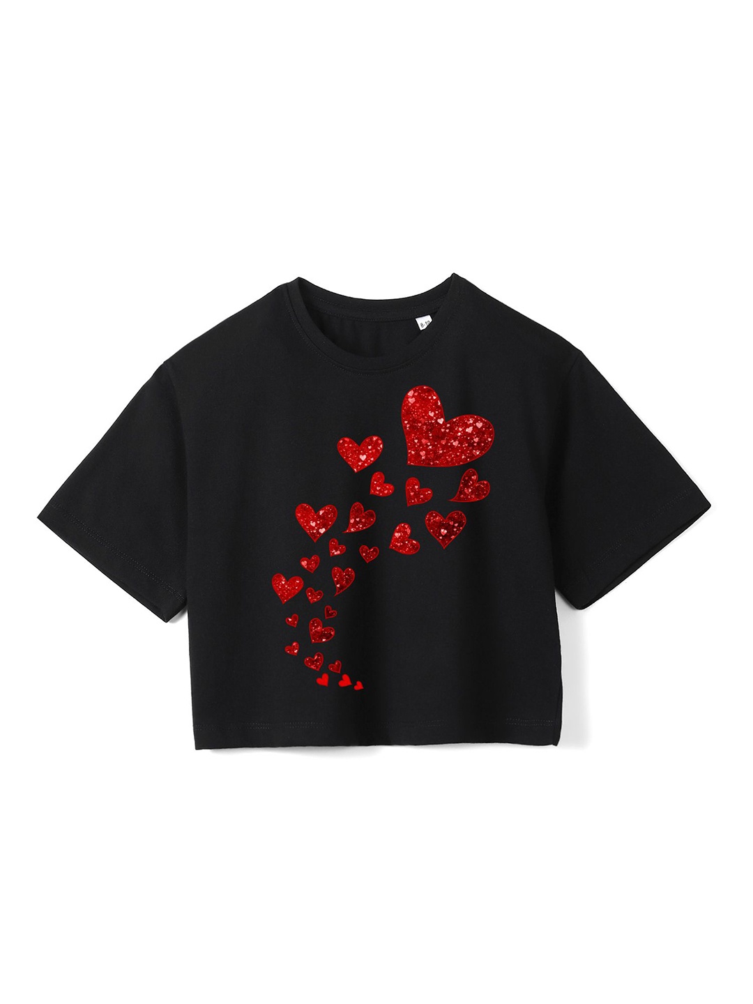 

Wear Your Mind Girls Graphic Printed Cotton T-shirt, Black