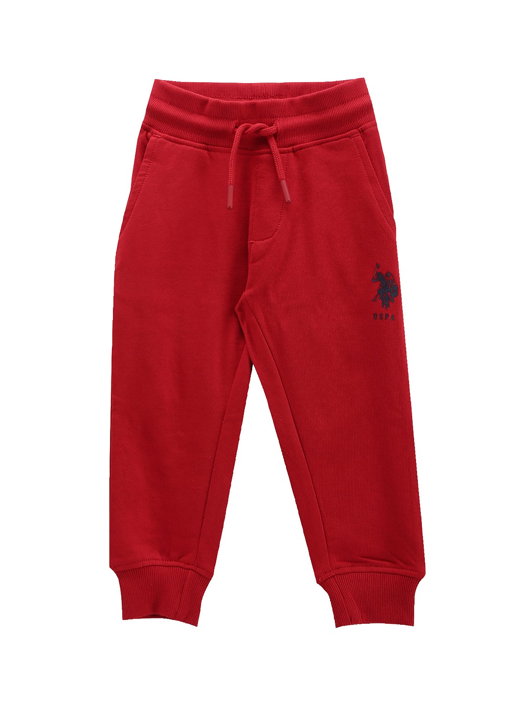 

U.S. Polo Assn. Kids Boys Pure Cotton Mid-Rise Jogger, Red