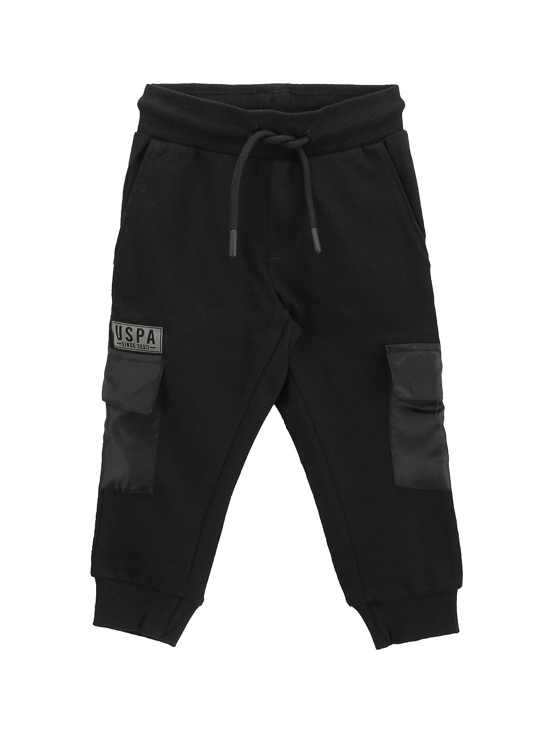 

U.S. Polo Assn. Kids Boys Pure Cotton Mid-Rise Jogger, Black