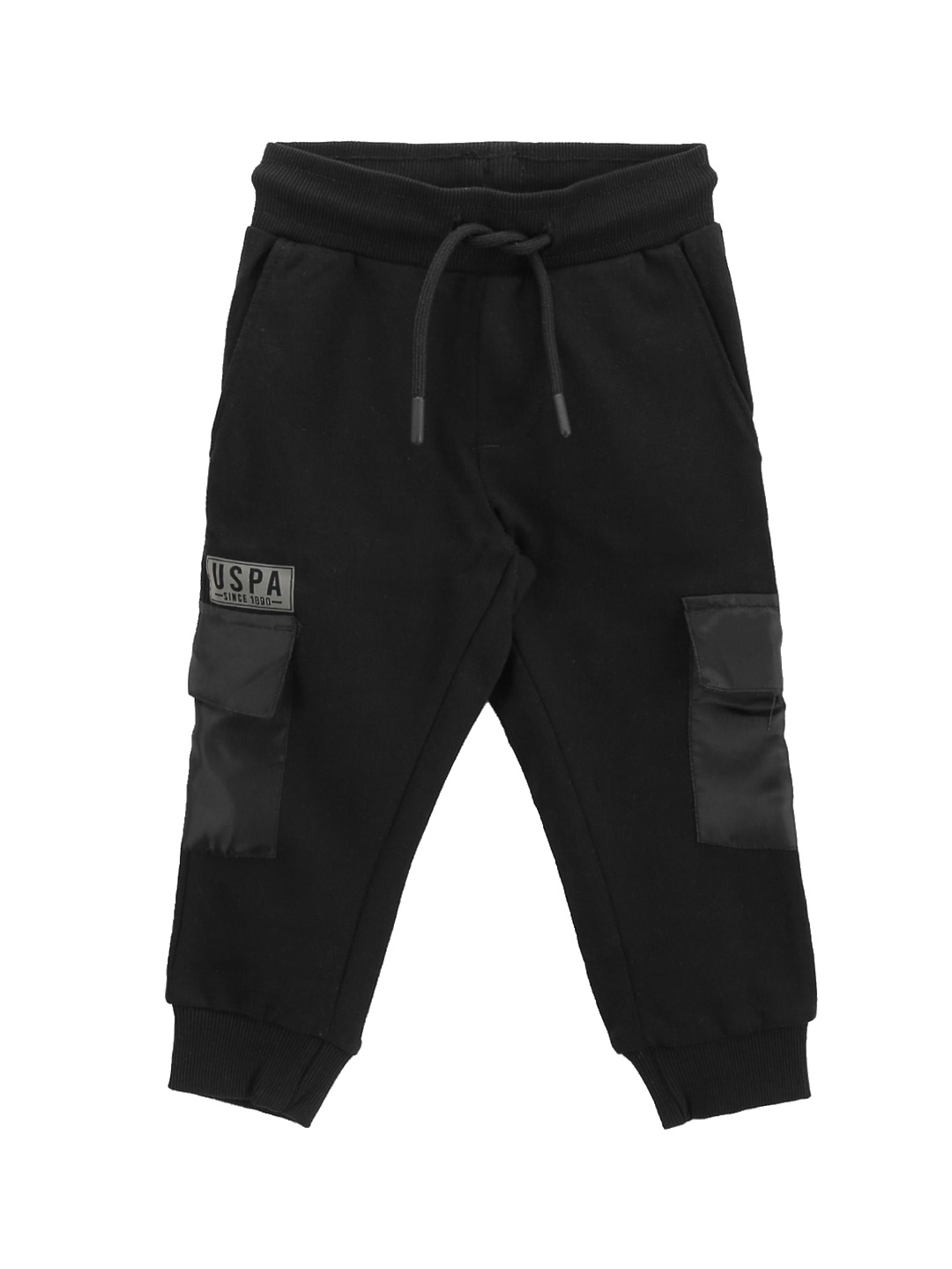 

U.S. Polo Assn. Kids Boys Pure Cotton Mid-Rise Jogger, Black