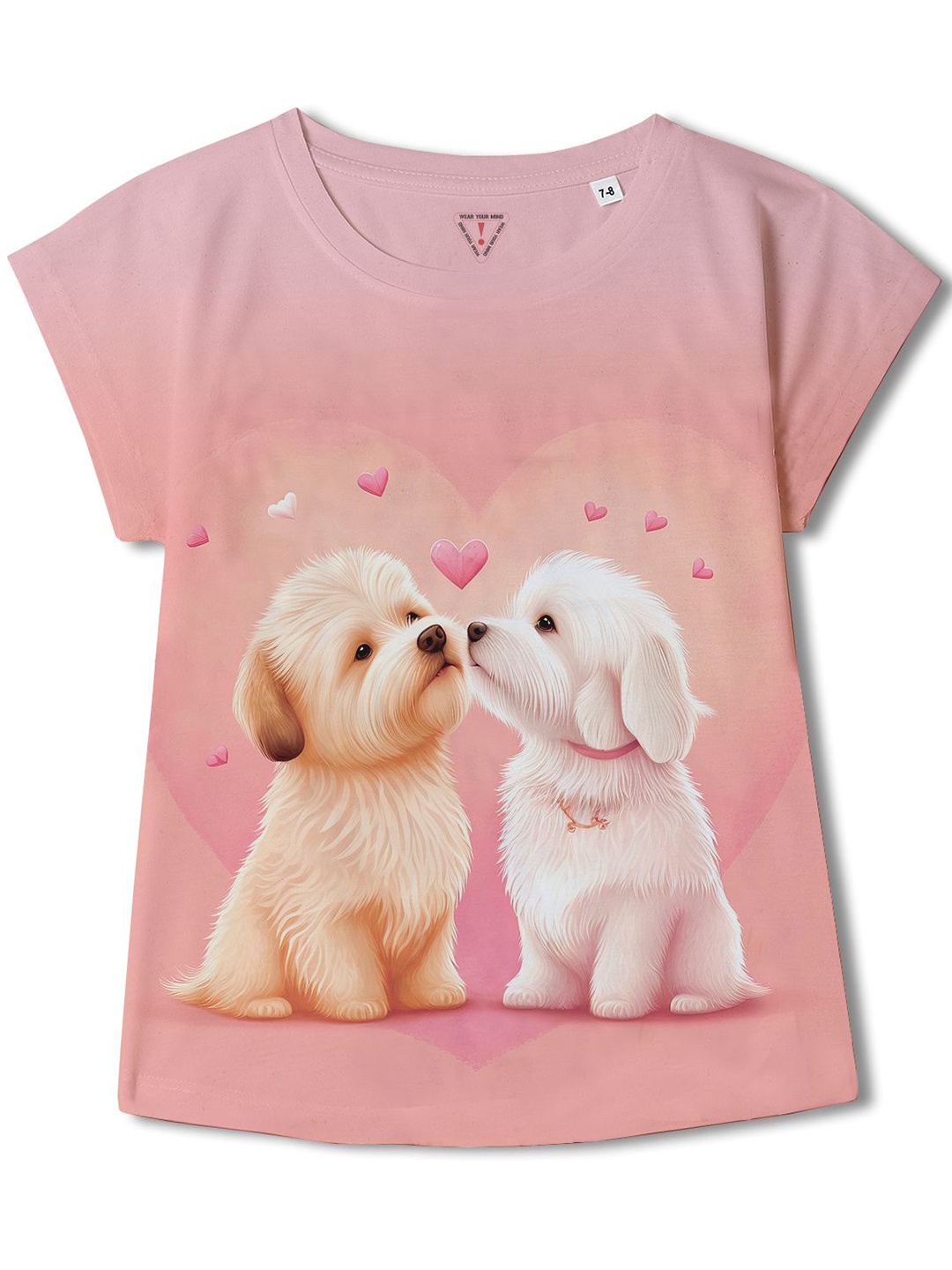 Wear Your Mind Girls Graphic Printed Extended Sleeves T-shirt, Pink