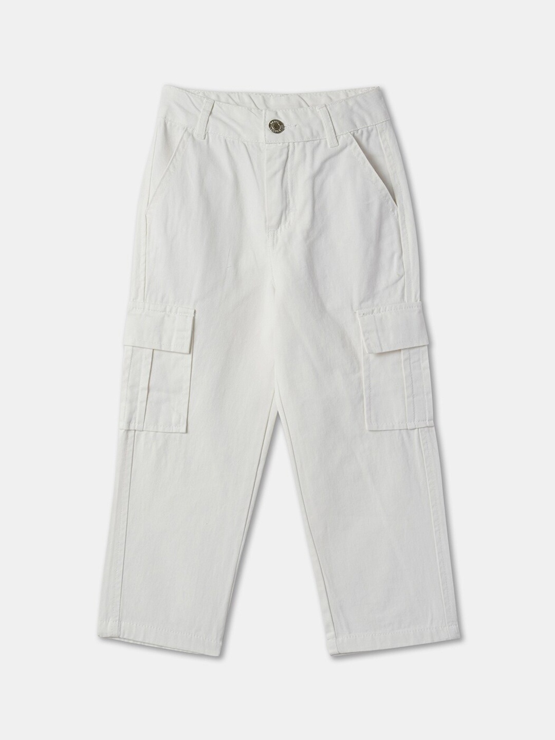 

R&B Girls Mid Rise Cotton Cargos, White