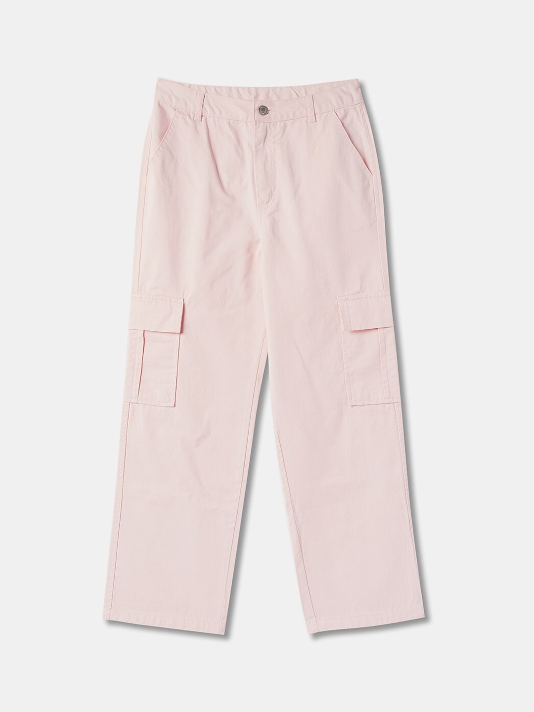 

R&B Girls Mid Rise Cotton Cargos, Pink