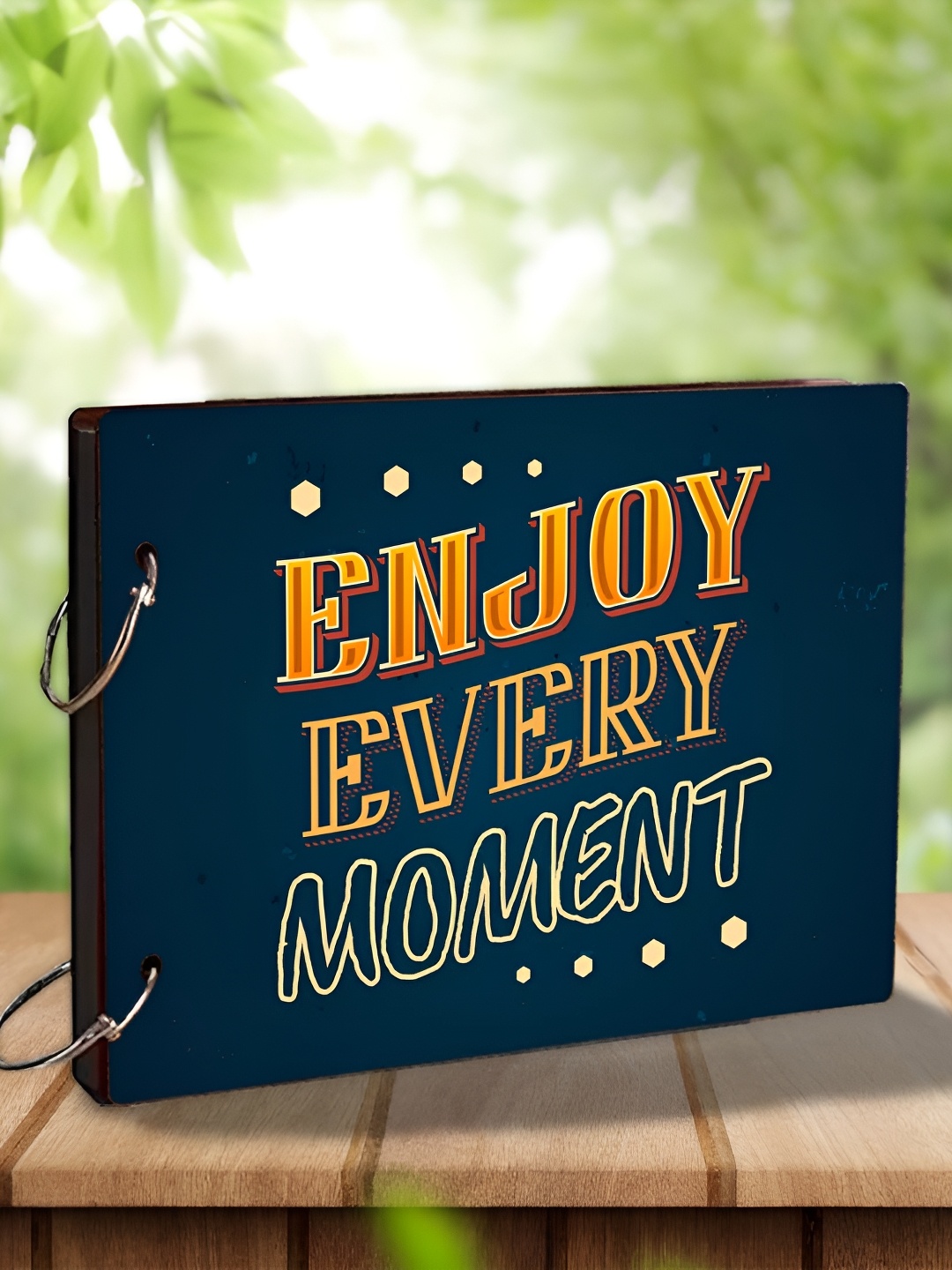

WALLWEAR Blue & Yellow Wooden Scrapbook Photo Album