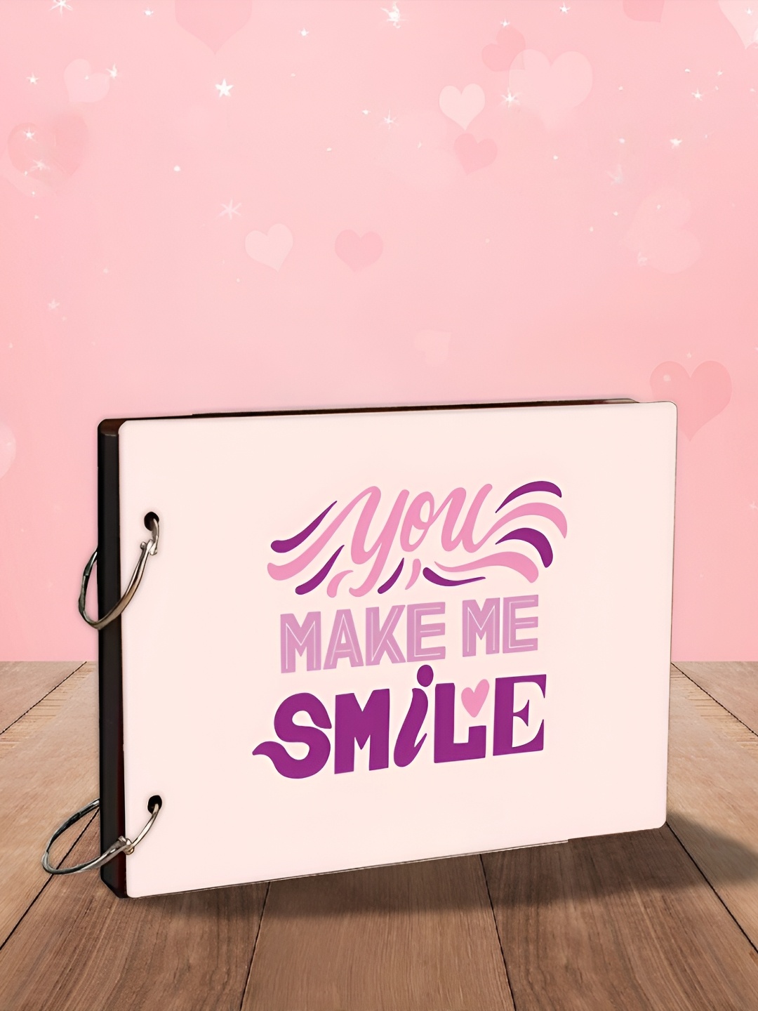 

WALLWEAR Pink & Purple Printed Wooden Durable Scrapbook Photo Album
