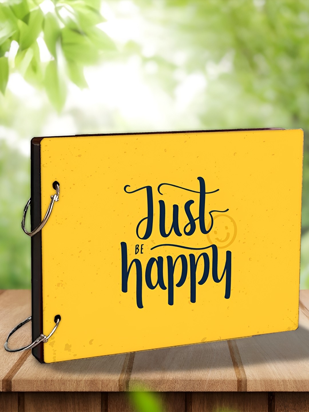 

WALLWEAR Yellow & Black Printed Wooden Durable Scrapbook Photo Album