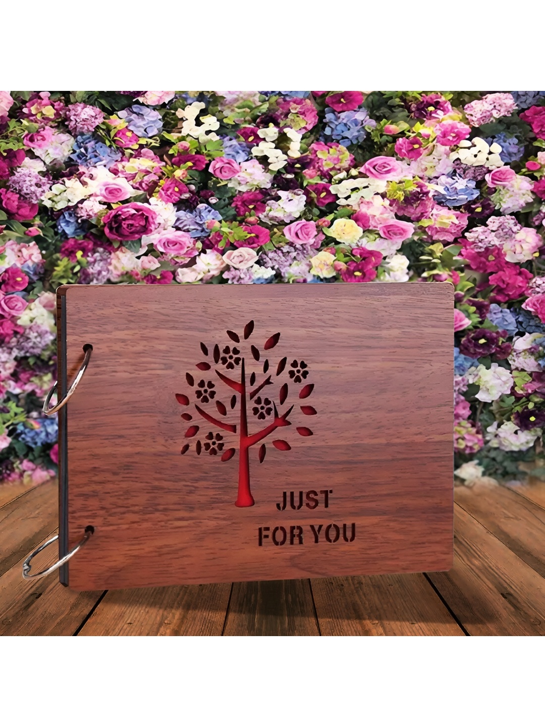 

WALLWEAR Brown Printed Wooden Durable Scrapbook Photo Album
