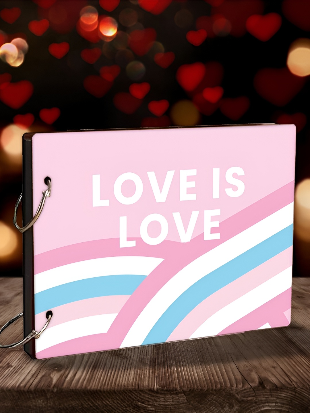 WALLWEAR Pink & White Printed Wooden Photo Album