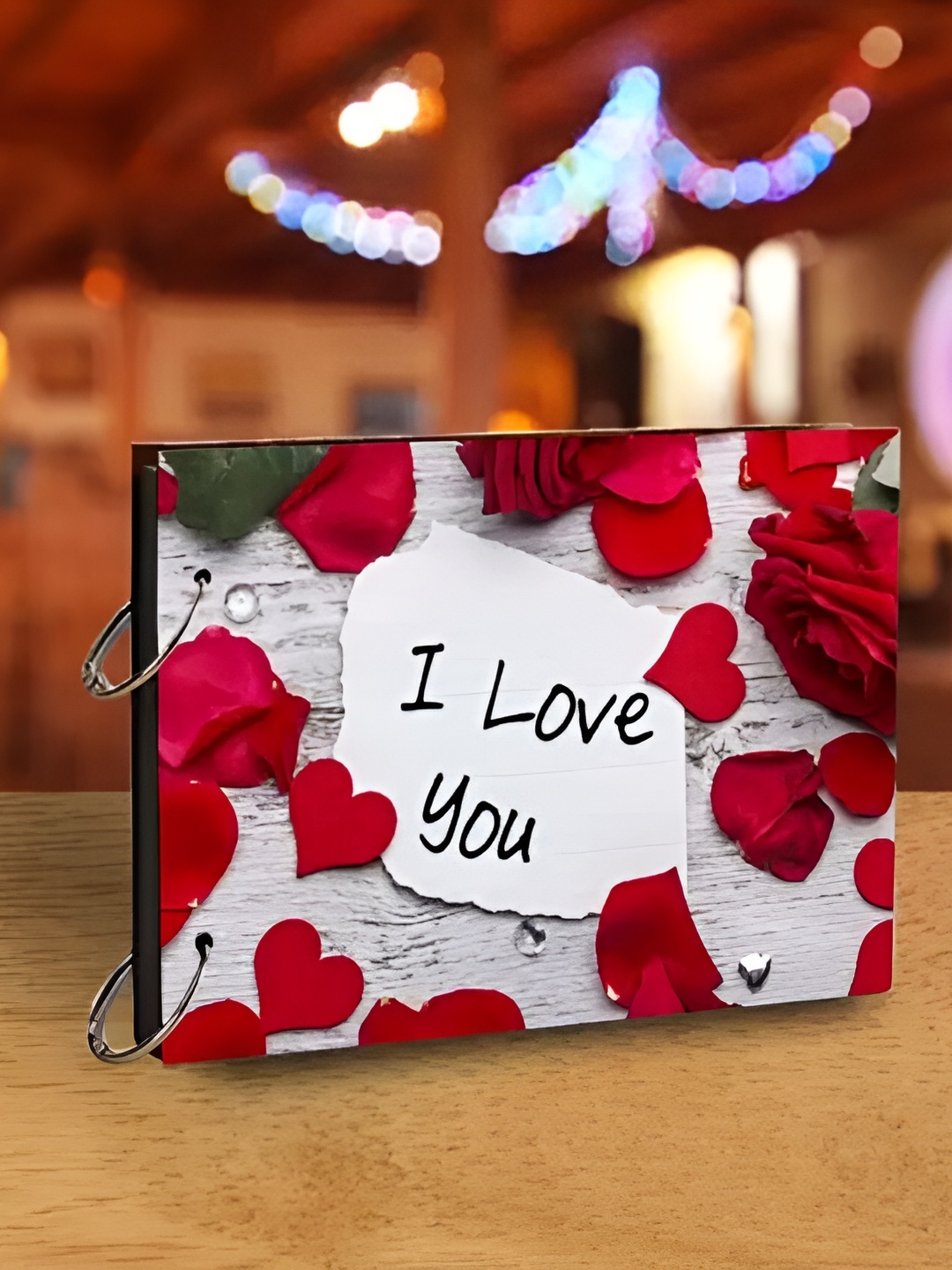 

WALLWEAR White & Red Wooden Scrapbook Photo Album