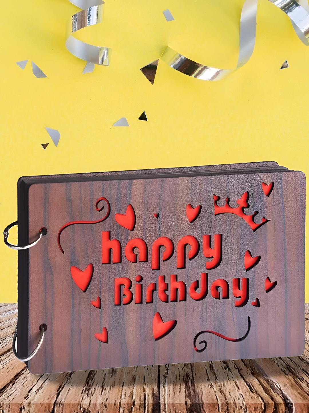 

WALLWEAR Brown & Red Wooden Photo Album