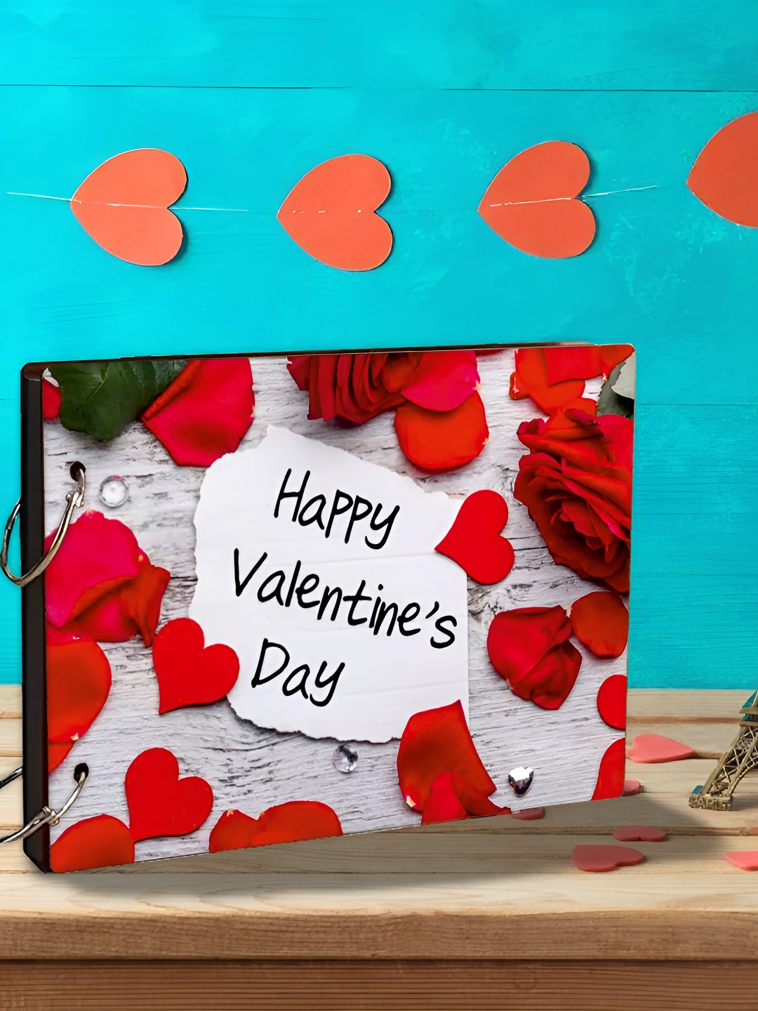 

WALLWEAR White & Red Wooden Scrapbook Photo Album