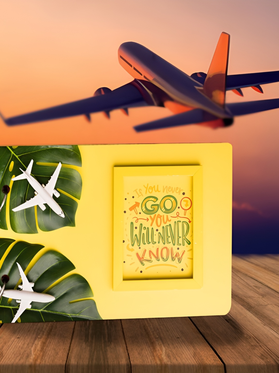

WALLWEAR Yellow & Green Wooden Photo Album