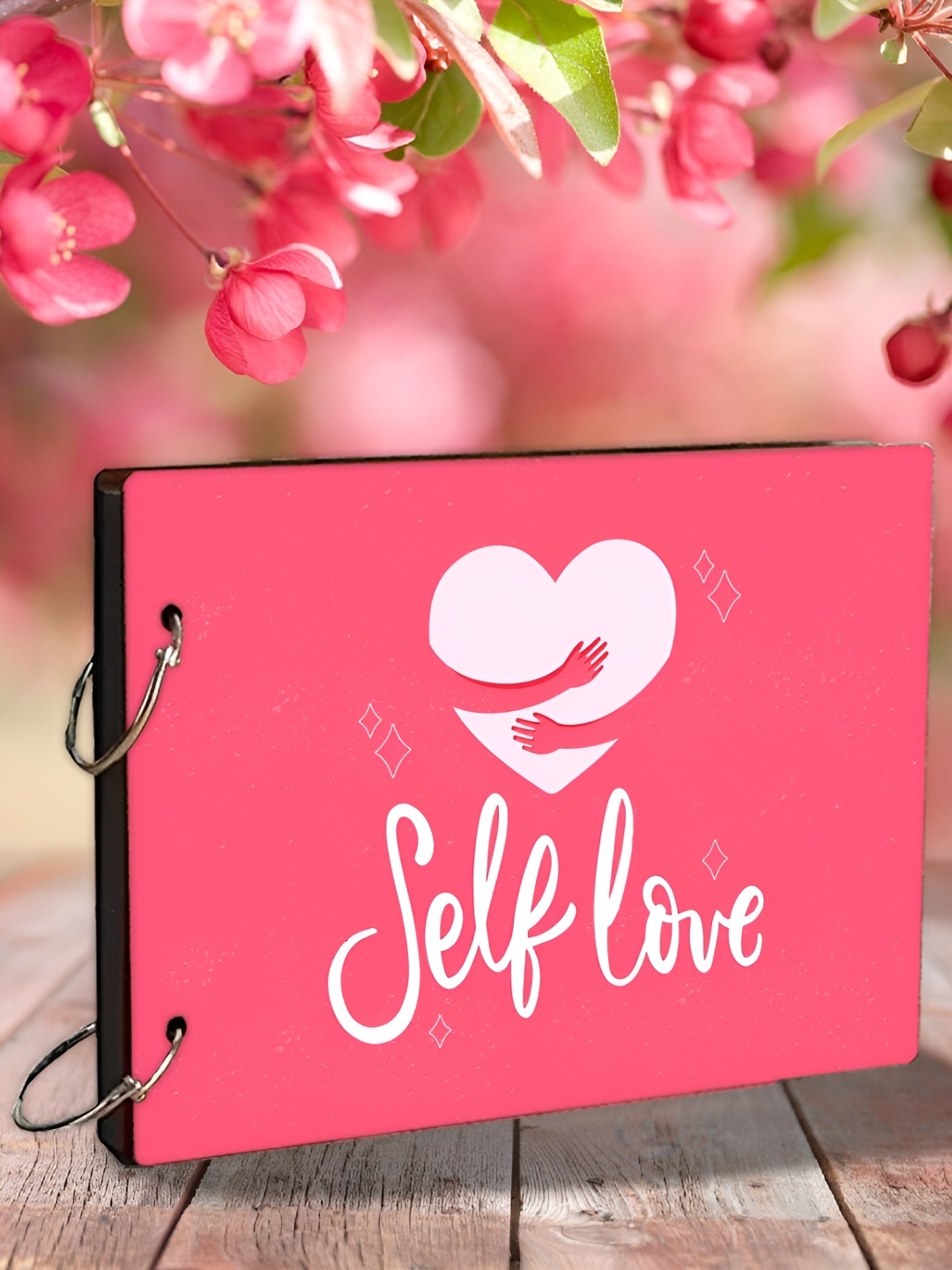 

WALLWEAR Pink & White Printed Wooden Photo Album