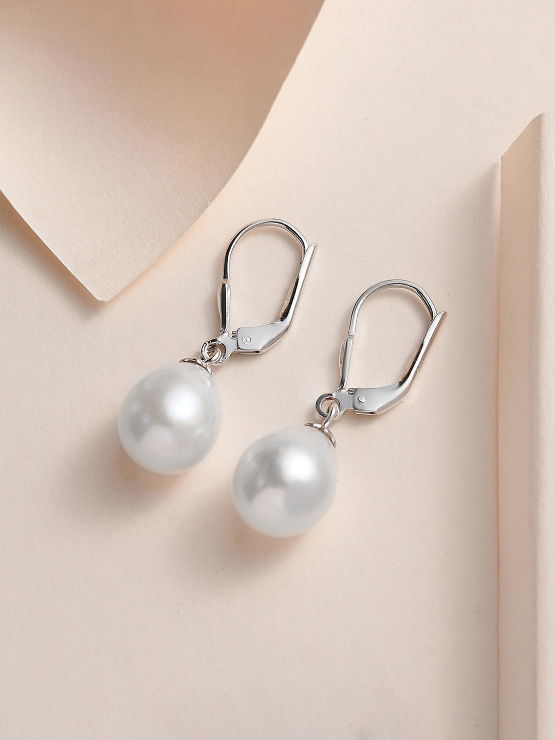 

Ornate Jewels 925 Sterling Silver Pearl Drop Earrings, White