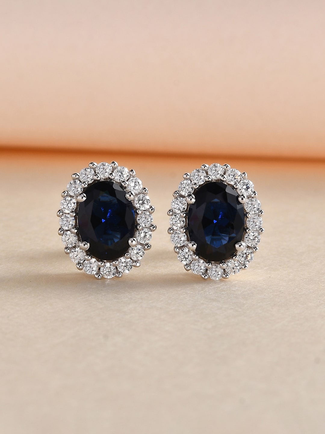 

Ornate Jewels 925 Sterling Silver Sapphire Stud Earrings