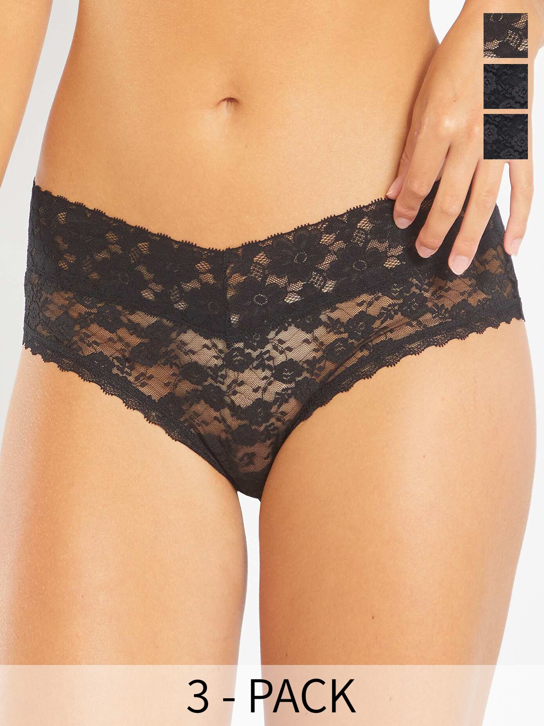 

KIABI Pack Of 3 Self Design Basic Briefs, Black
