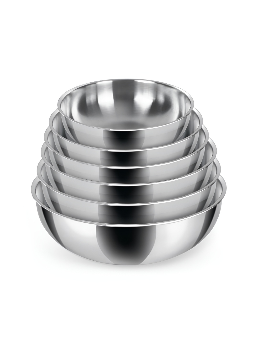 

Milton Set of 6 Procook Triply Stainless Steel Tasla without Lid, Silver