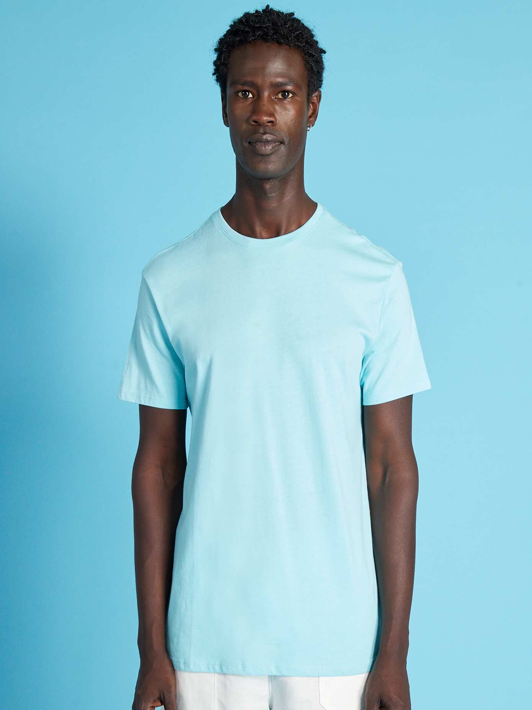 

KIABI Round Neck Cotton T-shirt, Blue