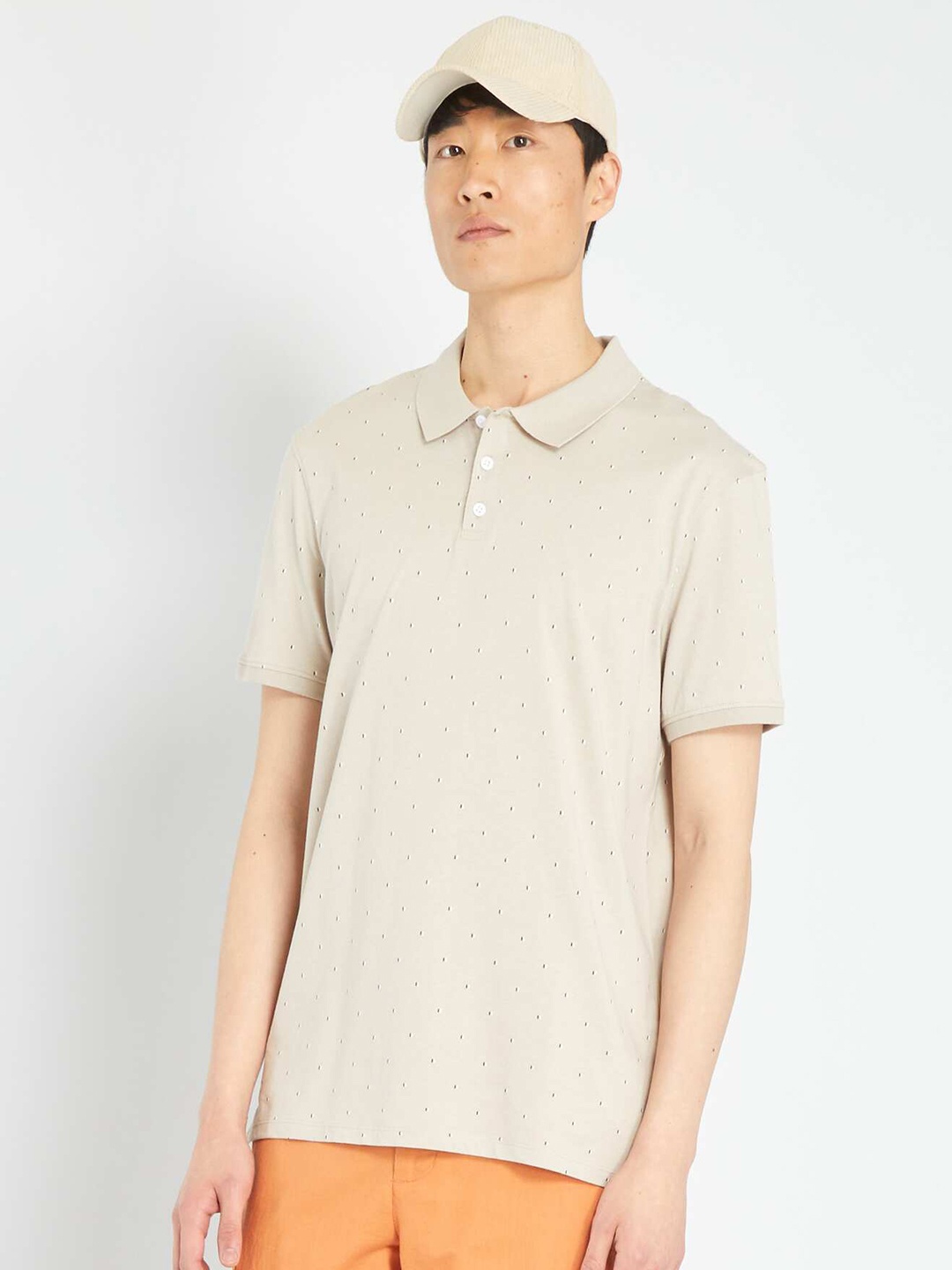 

KIABI Polo Collar Cotton T-shirt, Grey