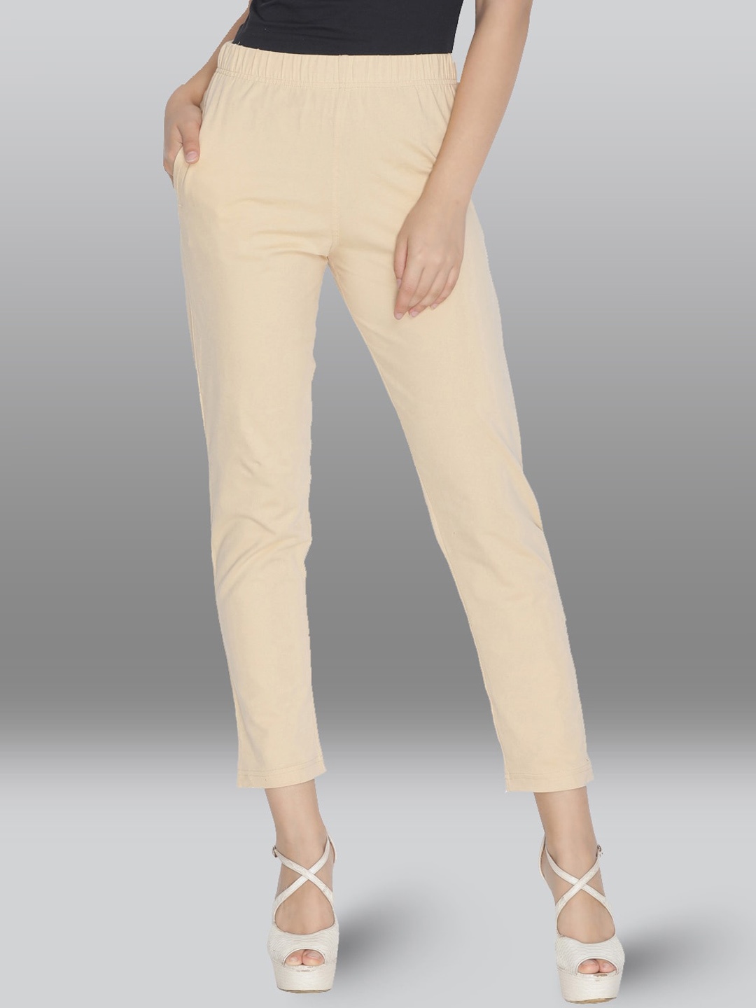 

LYRA Women Mid-Rise Cotton Warm Trouser, Beige