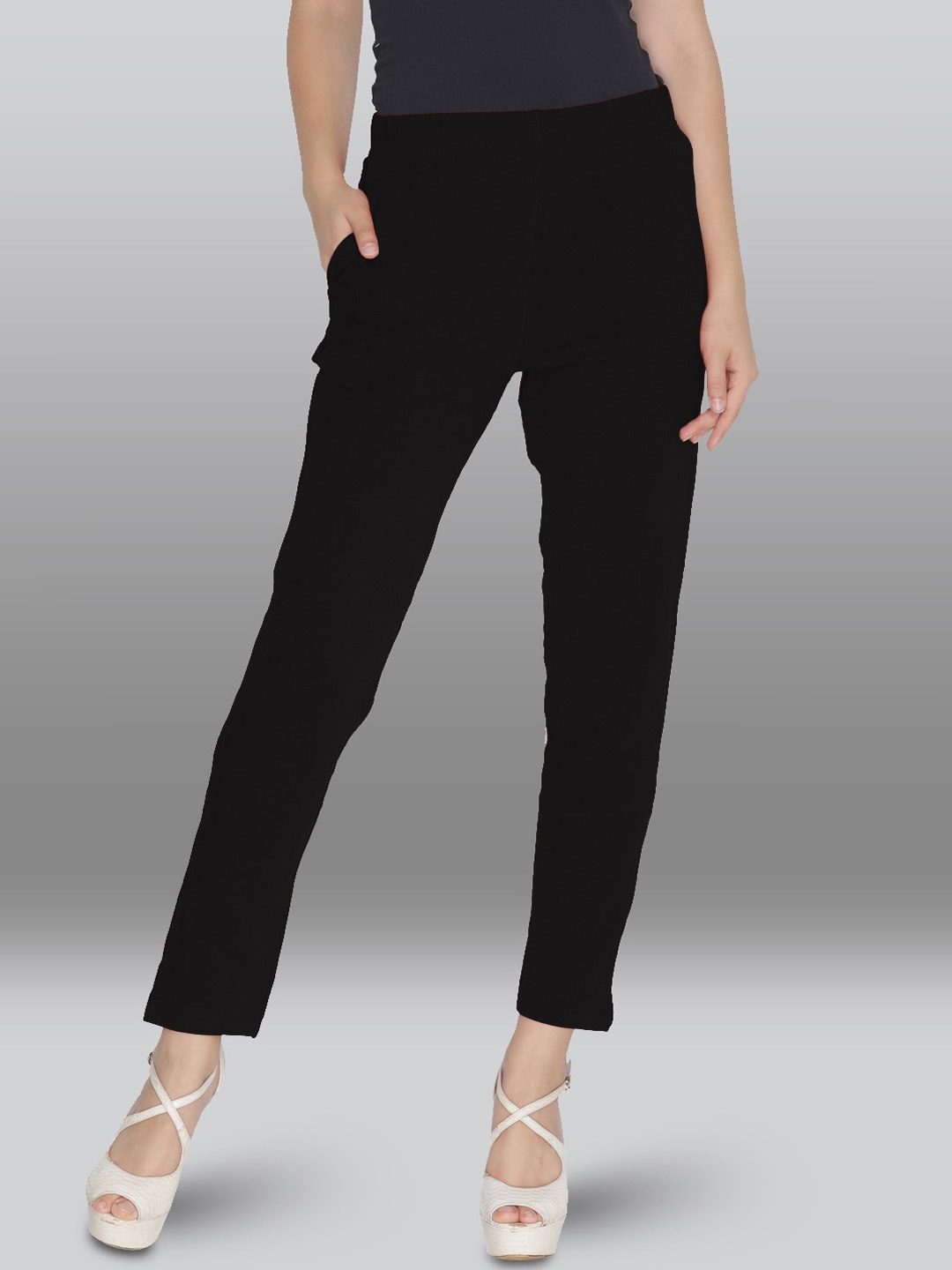 

LYRA Women Mid-Rise Cotton Warm Trouser, Black